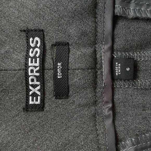 Express Editor Heathered Viscose Blend Trouser Pants 6 Gray - Picture 3 of 16